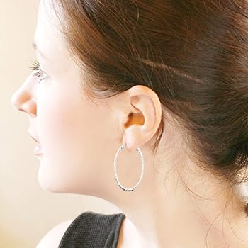 18K WG】ORO ETERNO オロエテルノ 艶消ひねりフープピアス